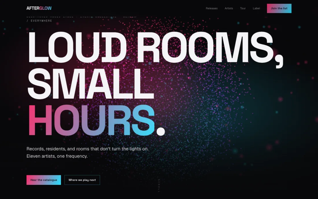 Afterglow, electronic music label and events site